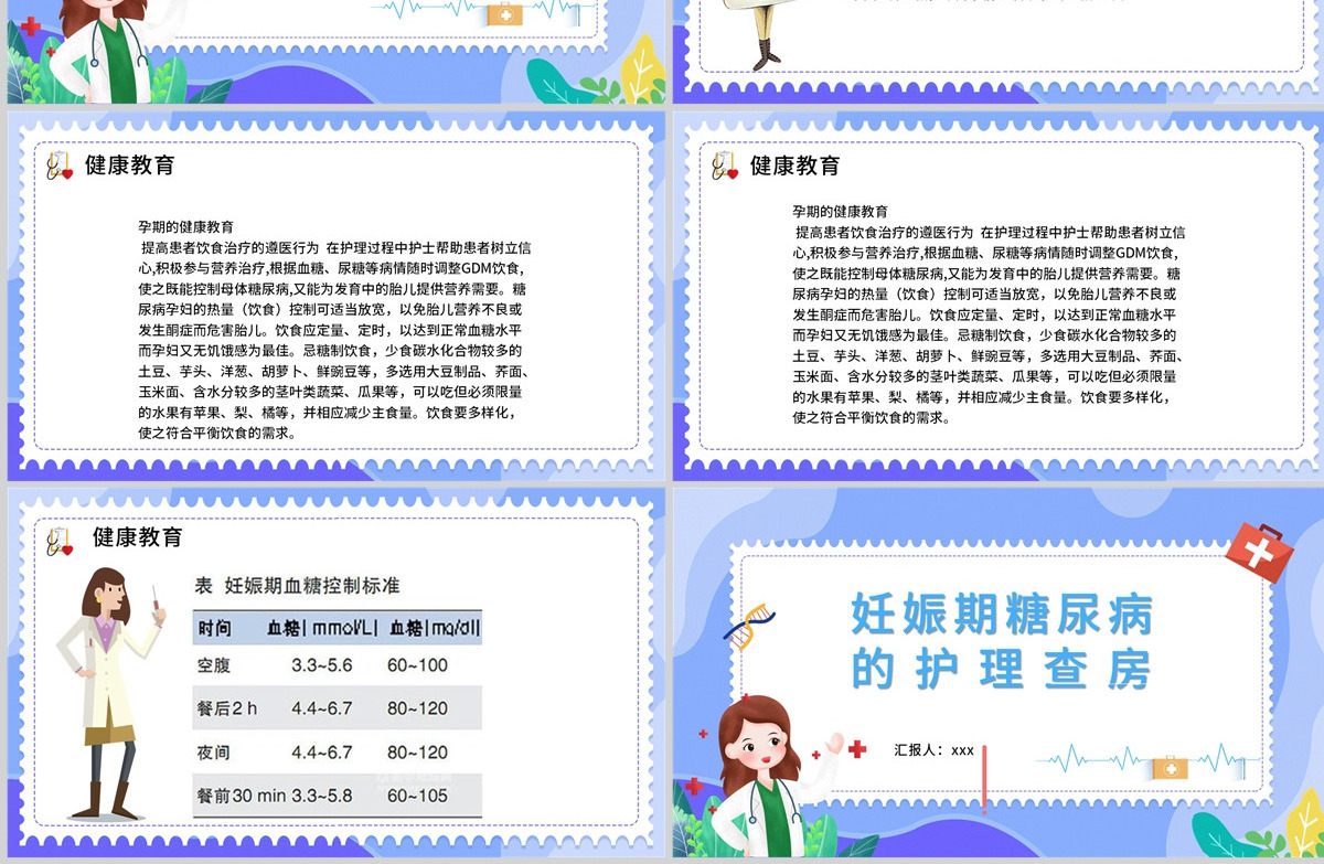 2022妊娠糖尿病护理查房商务创意护理查房通用PPT