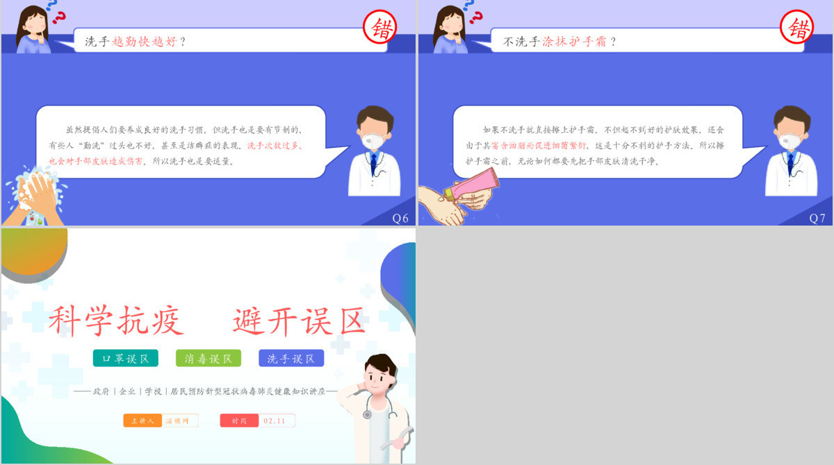 原创预防新型冠状病毒的误区洗手消毒口罩误区PPT
