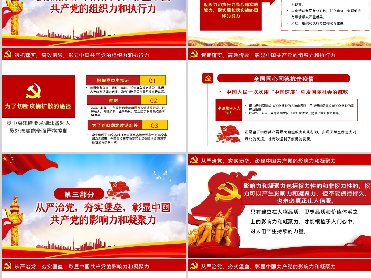 抗击疫情彰显中国共产党的领导力党建党课PPT