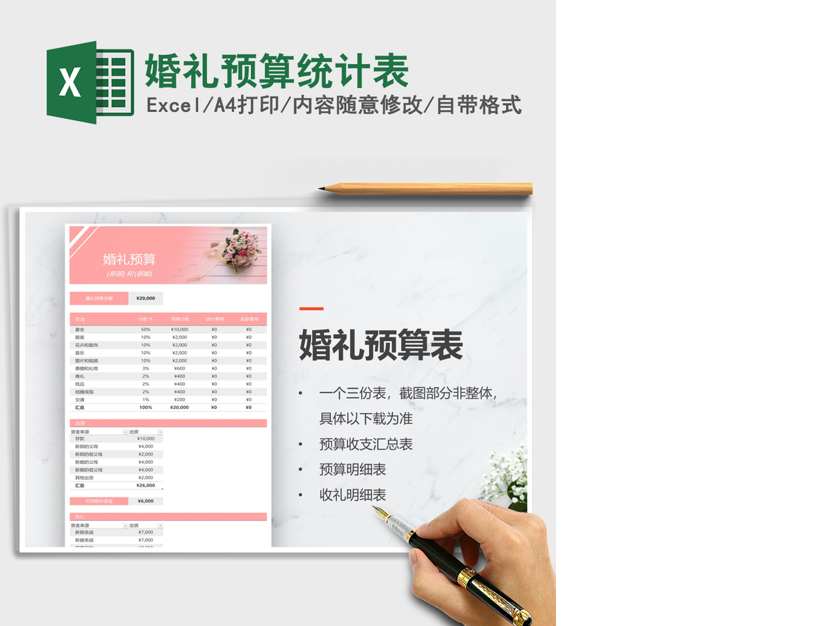 2021年婚礼预算统计表 2021年婚礼预算统计表