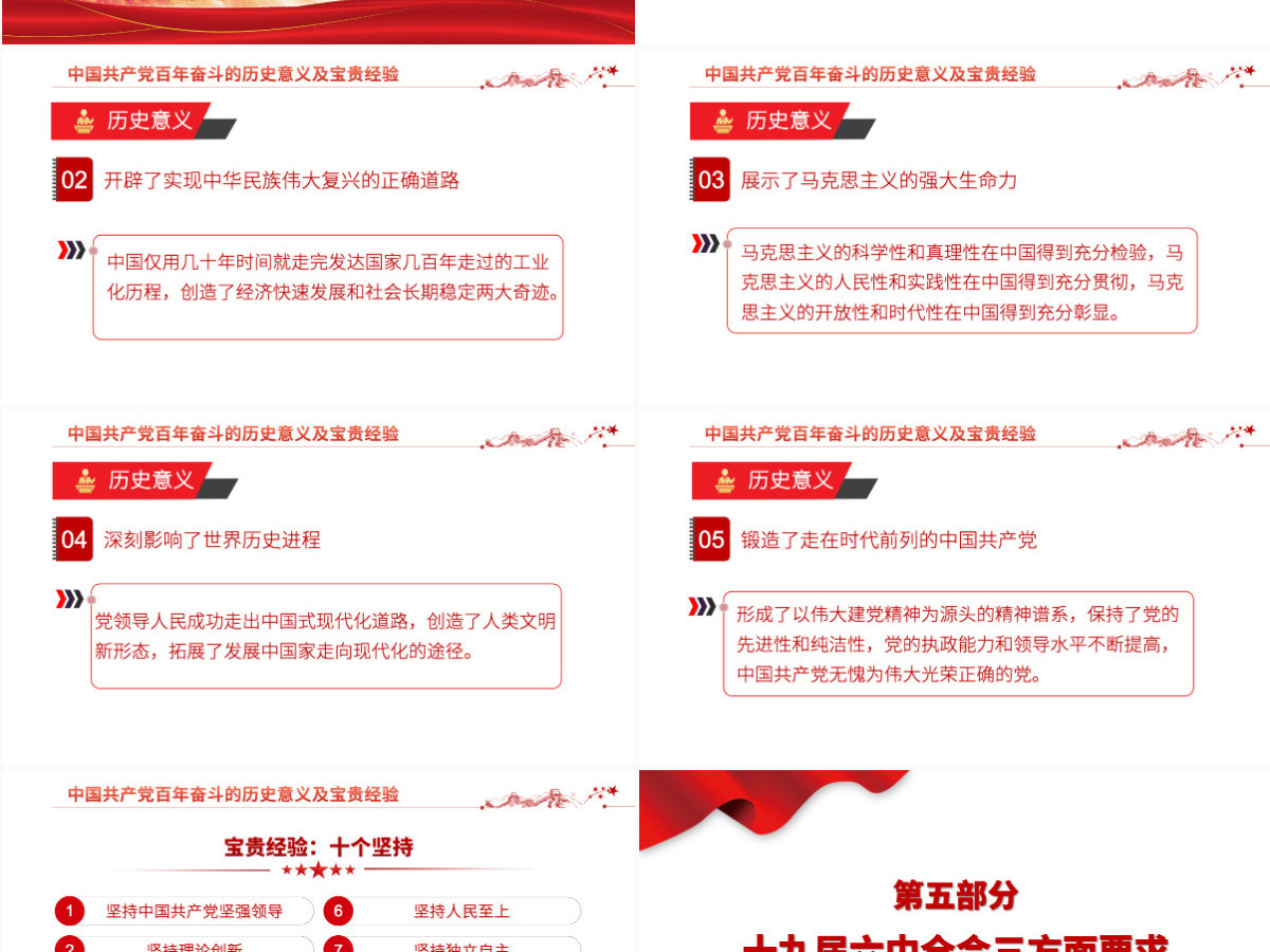 六中全会深入解读十九届六中全会会议精神及其公报全文内容党员学习党课课件PPT-含讲稿 六中全会深入解读十九届六中全会会议精神及其公报全文内容党员学习党课课件PPT-含讲稿