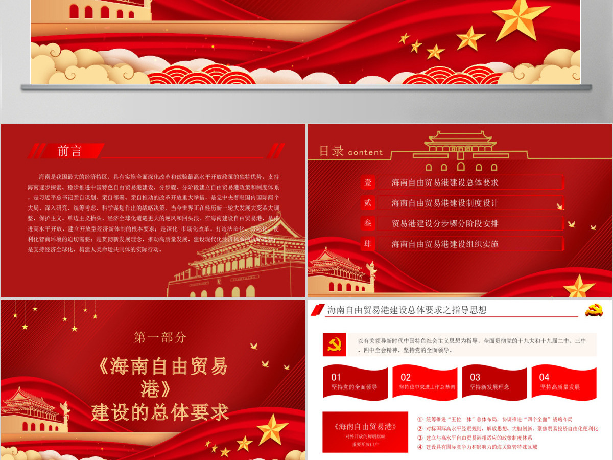 全面学习解读海南自由贸易港建设总体方案PPT模板 全面学习解读海南自由贸易港建设总体方案PPT模板