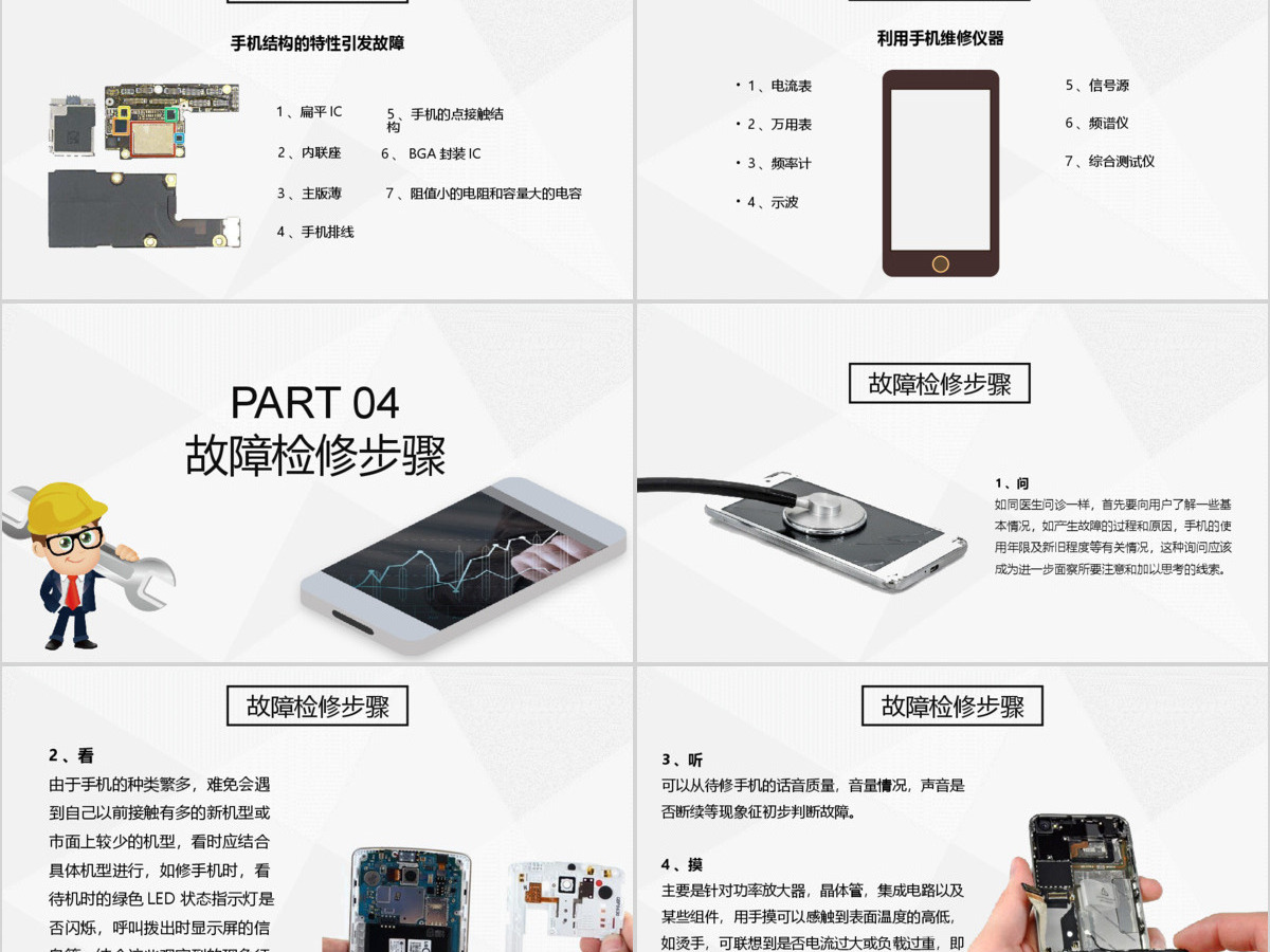 2019简约简单手机维修教程基础培训课件PPT模板 2019简约简单手机维修教程基础培训课件PPT模板