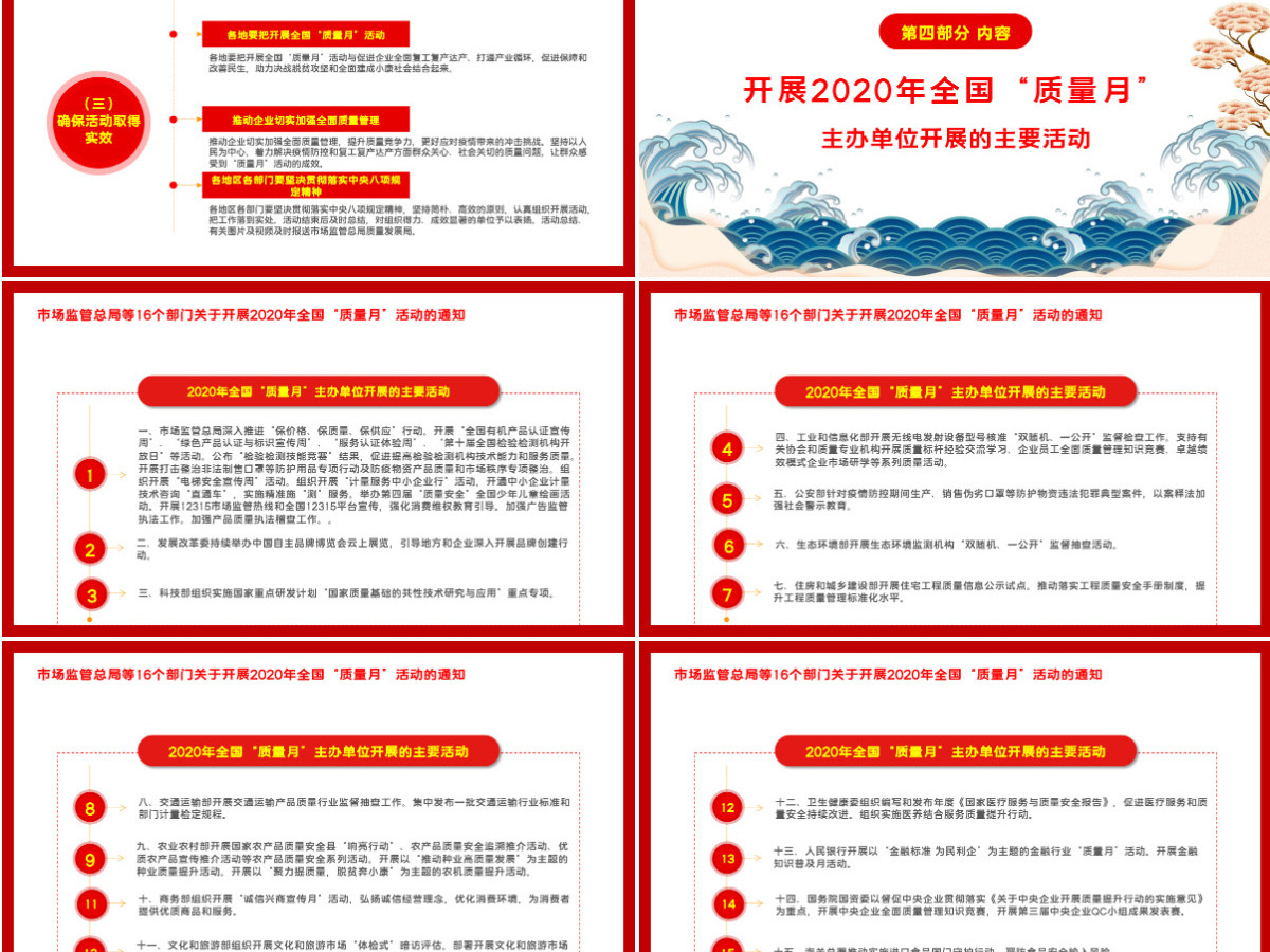 简洁大气学习解读2020年全国“质量月”活动的通知ppt模板-含讲稿