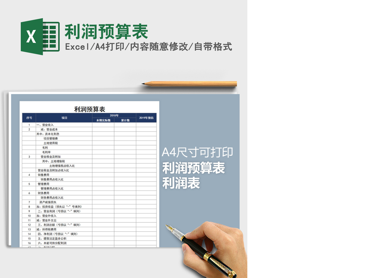 2021年利润预算表