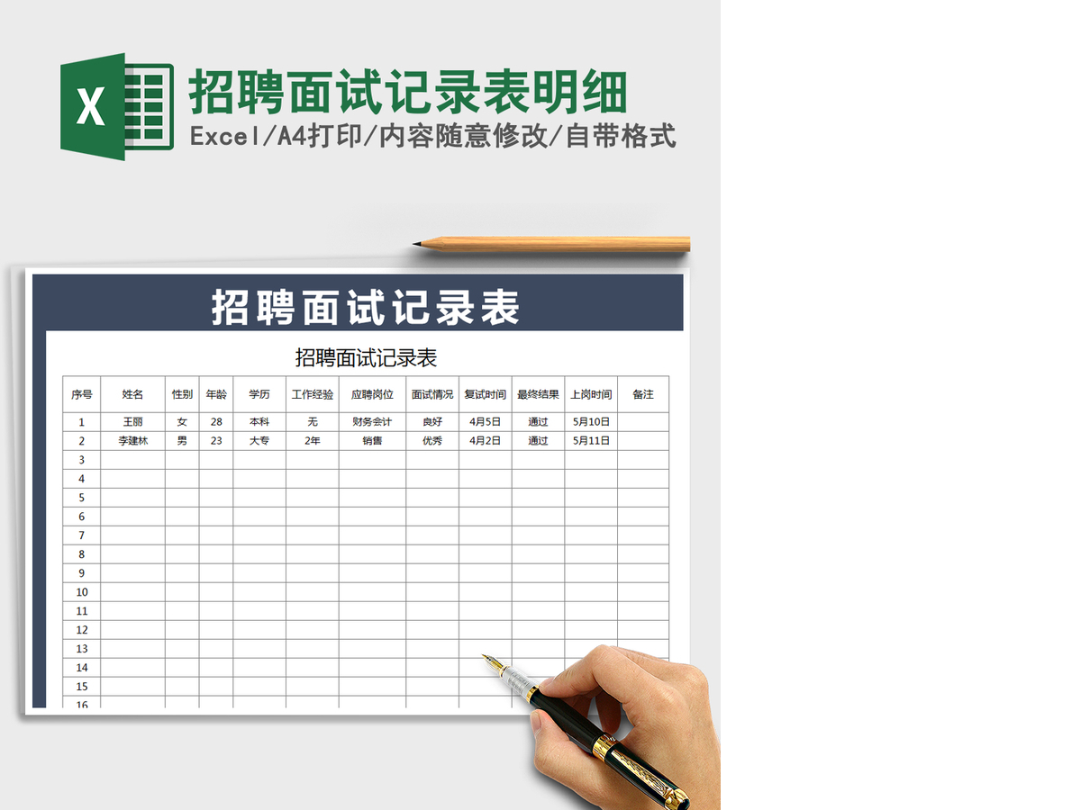 2021年招聘面试记录表明细 2021年招聘面试记录表明细