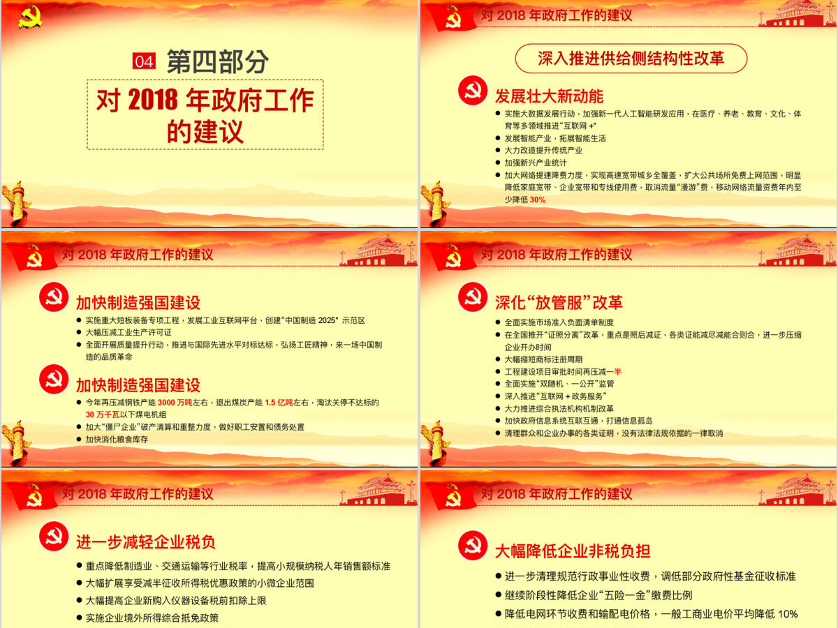 2018全国两会政府工作报告解读ppt