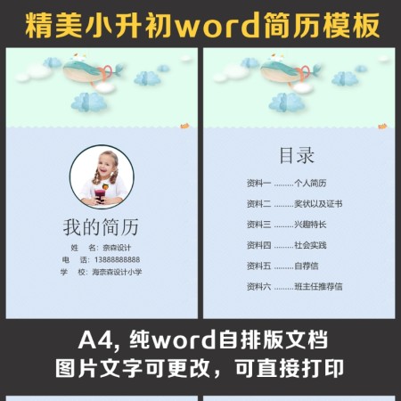 小升初简历