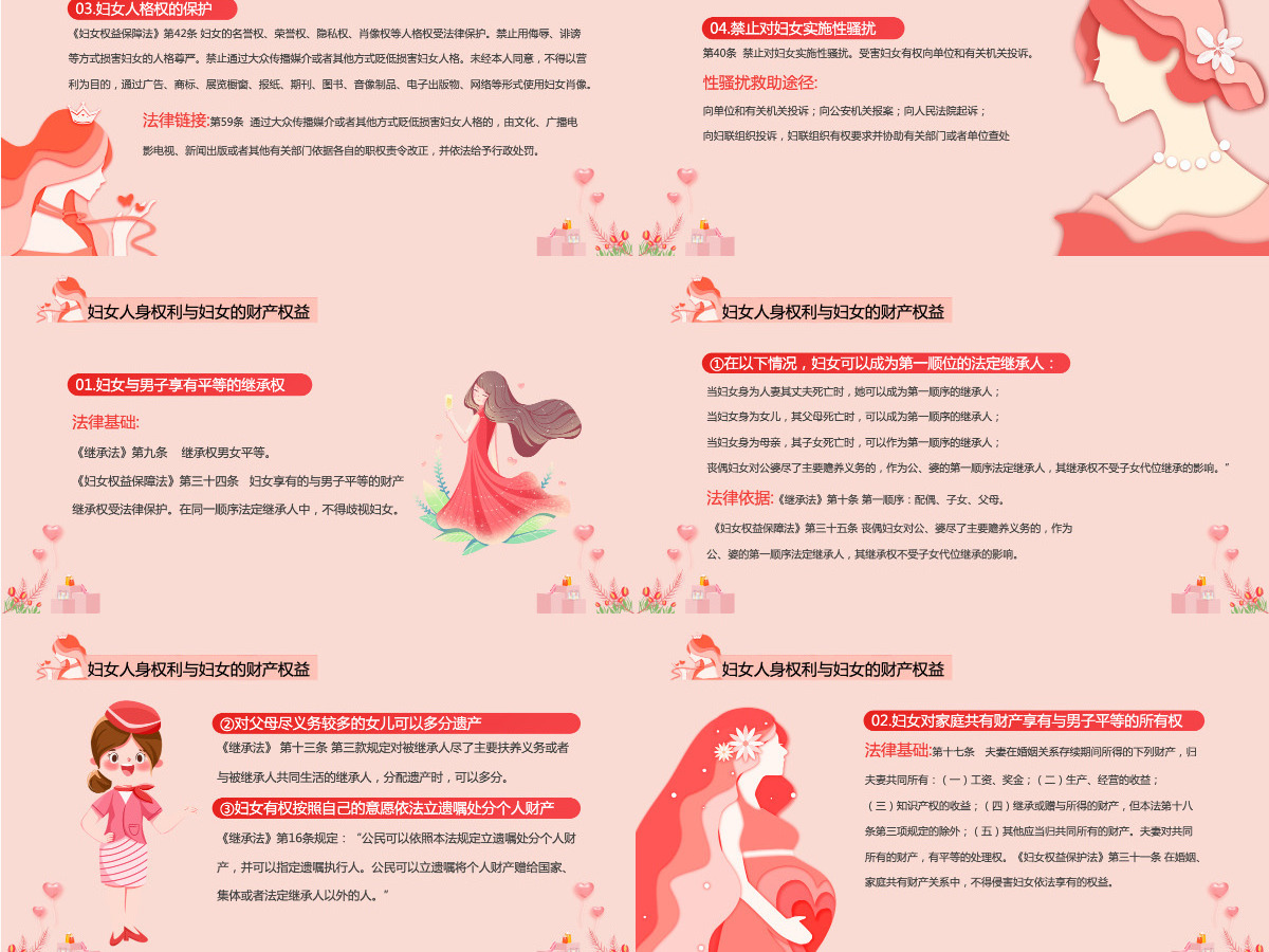 橙色剪纸风妇女法律知识讲座培训课件PPT模板 橙色剪纸风妇女法律知识讲座培训课件PPT模板