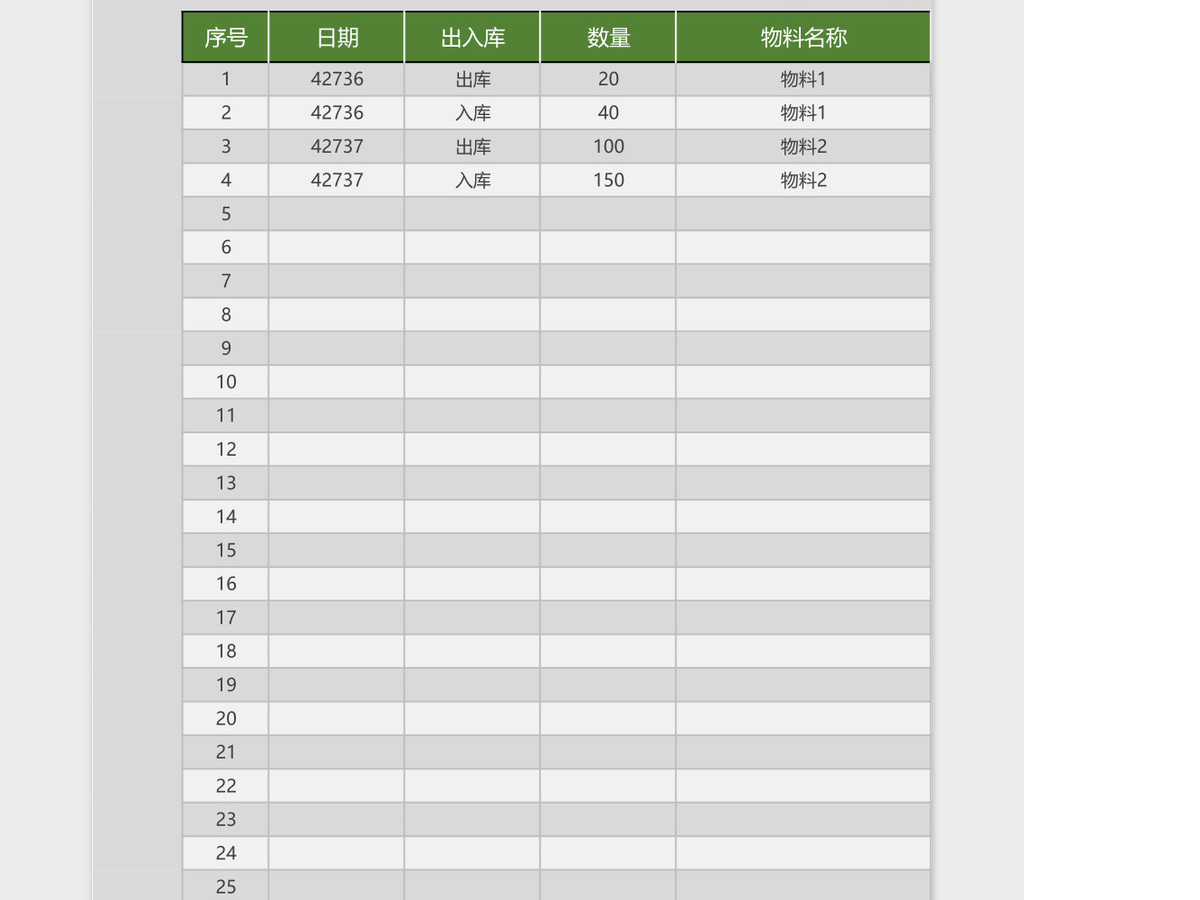 物料库存管理系统excel表格 物料库存管理系统excel表格