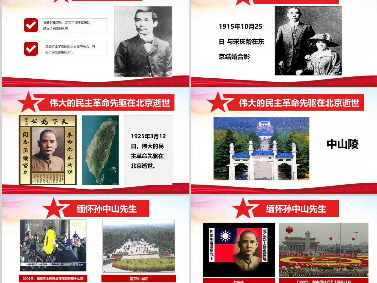 原创孙中山诞辰日逝世纪念日辛亥革命PPT模板-版权可商用