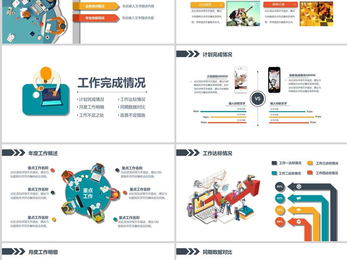 2023年工作总结汇报工作计划PPT模板