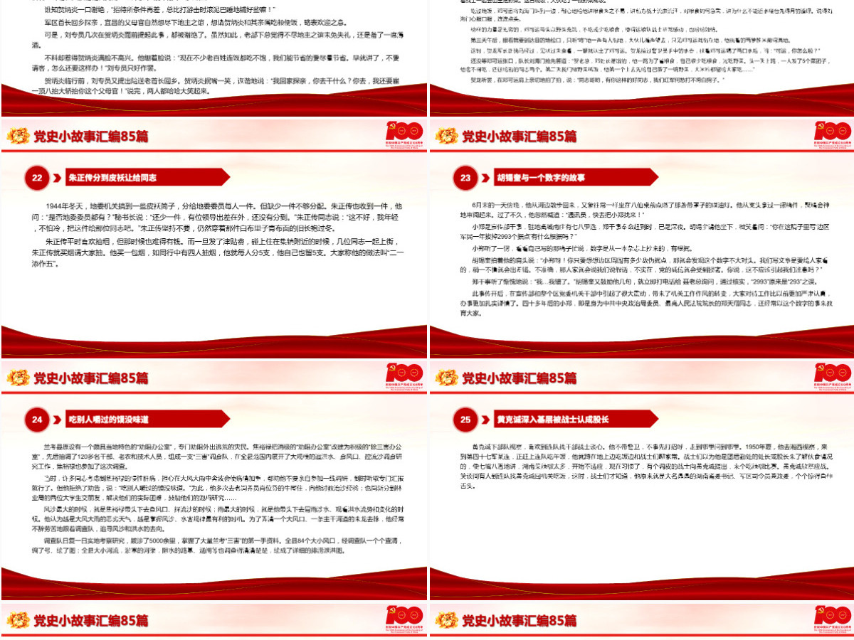 1921-2021党史小故事汇编85篇PPT中小学生学党史红色教育专题党课PPT模板-含讲稿 1921-2021党史小故事汇编85篇PPT中小学生学党史红色教育专题党课PPT模板-含讲稿