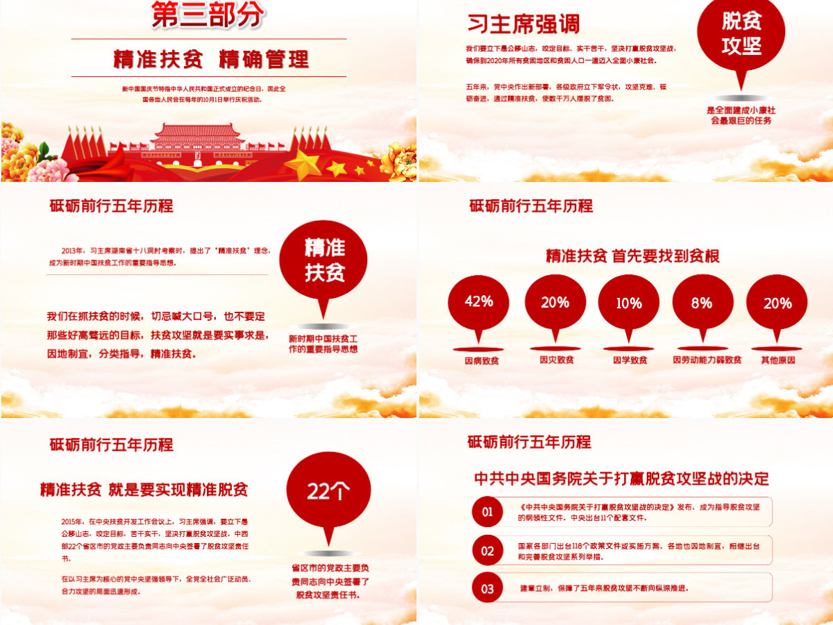 党建风新中国成立71周年建国国庆节PPT模板