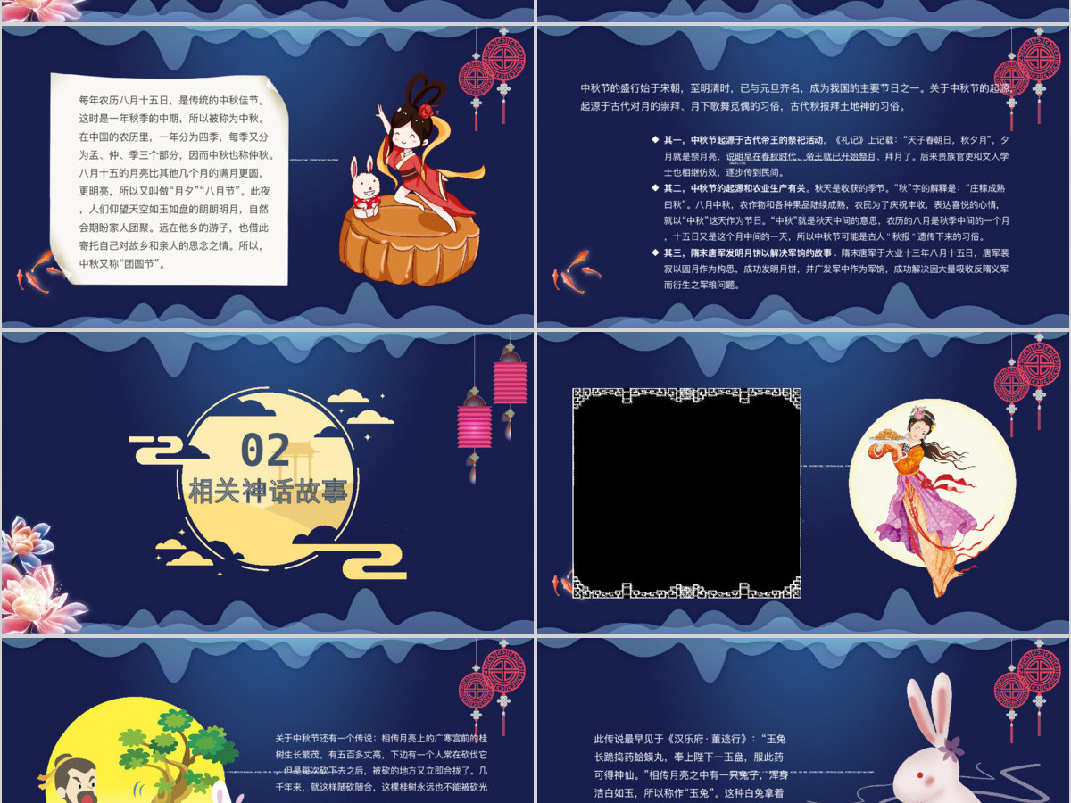 中国传统节日中秋节介绍主题班会PPT模板 中国传统节日中秋节介绍主题班会PPT模板