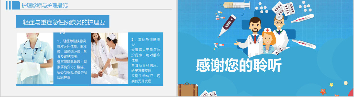 卡通风格急性胰腺炎病人的护理模板