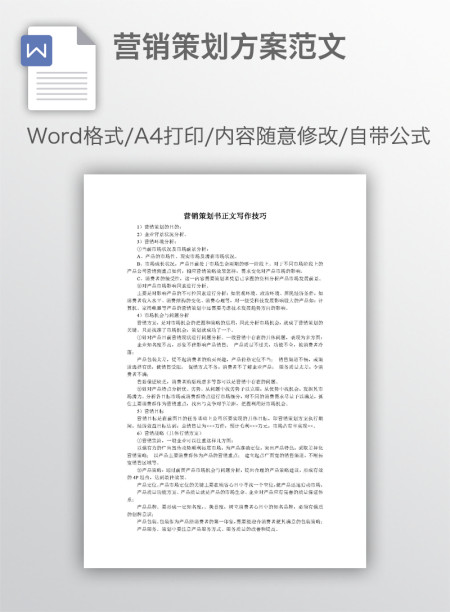 营销策划方案范文