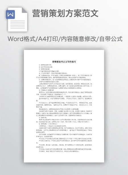 营销策划方案范文