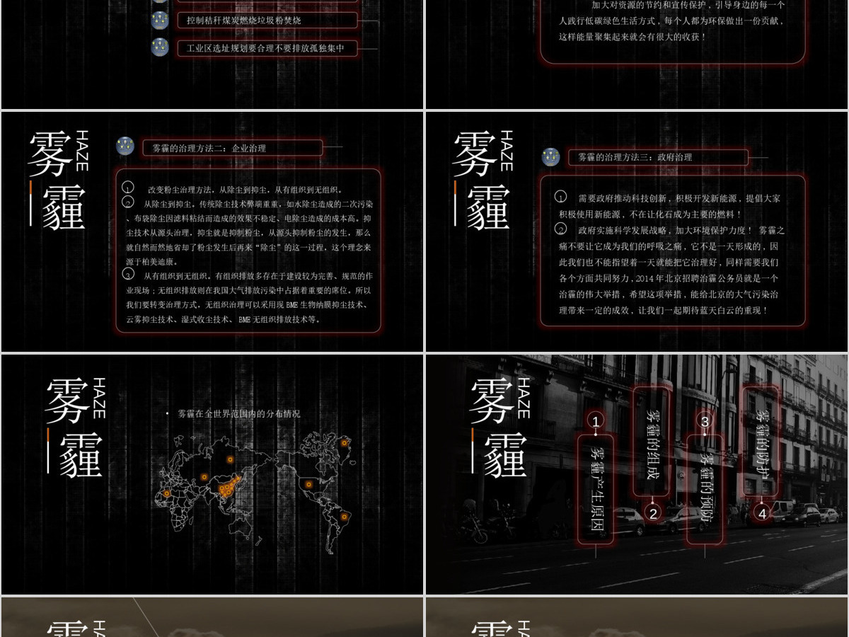 雾霾ppt模板 雾霾ppt模板