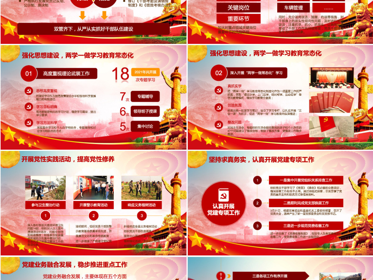 红色大气党建工作汇报总结汇报PPT 红色大气党建工作汇报总结汇报PPT