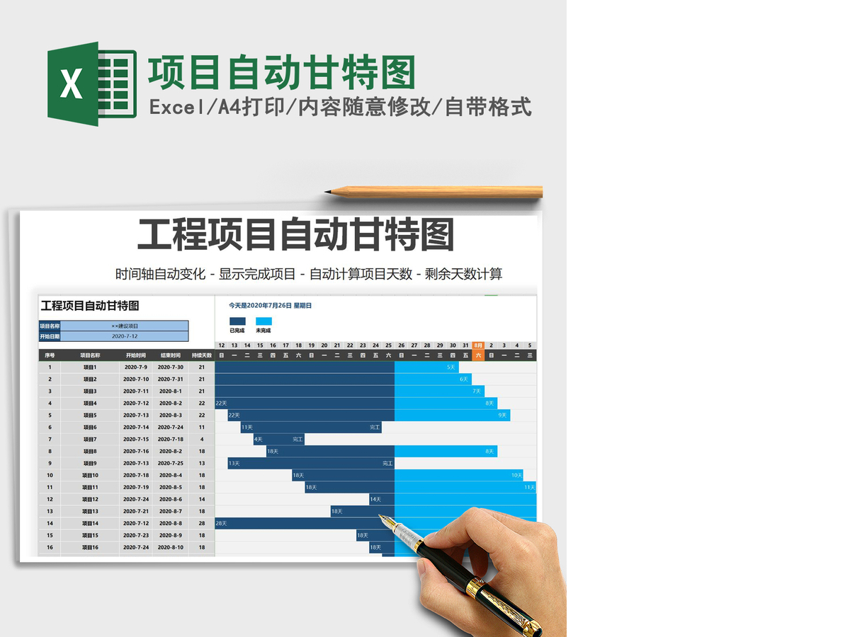 2021年项目自动甘特图 2021年项目自动甘特图