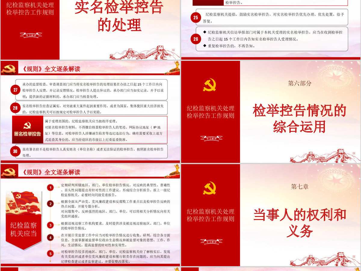 原创纪检监察机关处理检举控告工作规则ppt 原创纪检监察机关处理检举控告工作规则ppt