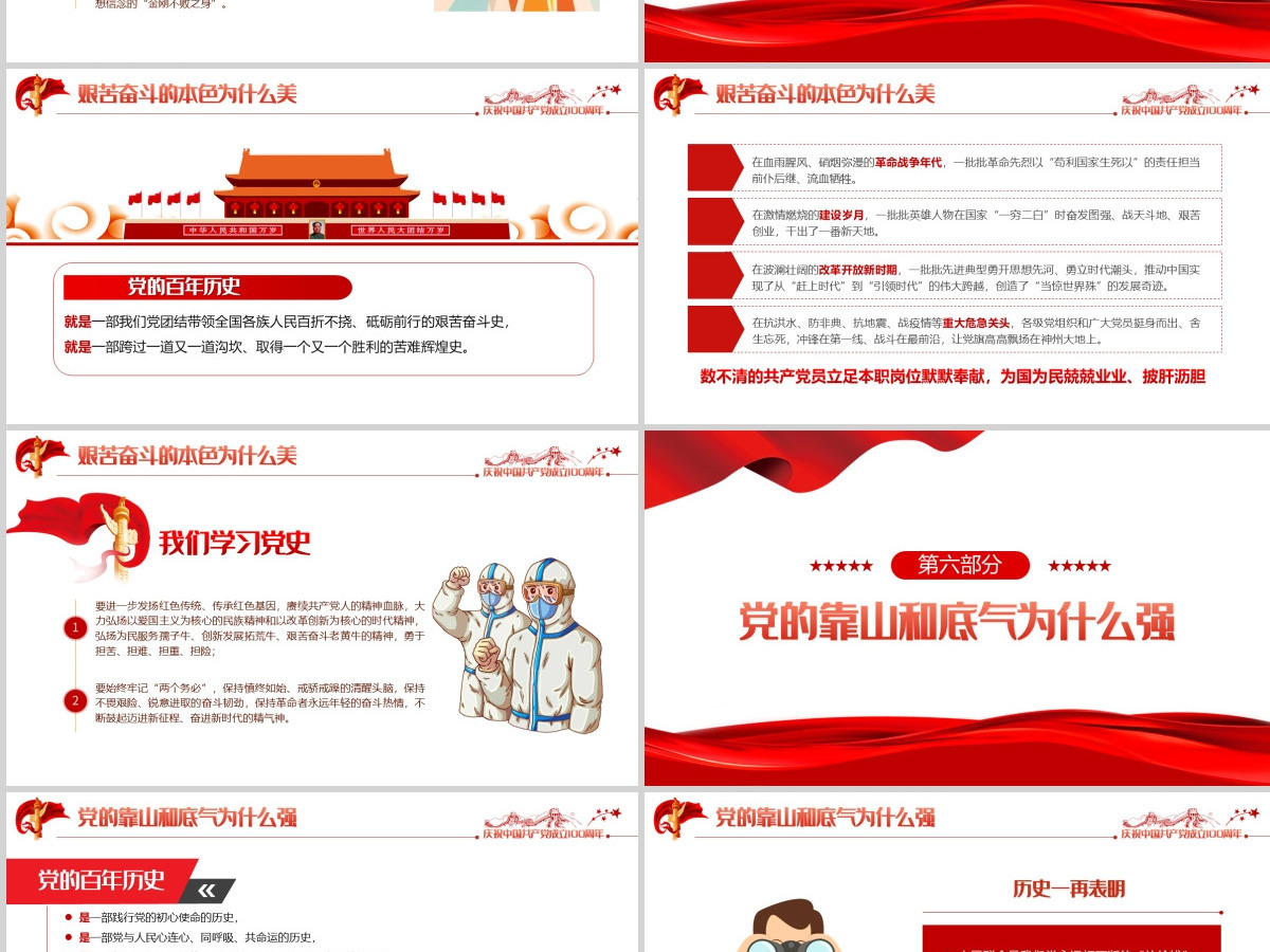 2021百年党史告诉我们六个为什么PPT建党百年学党史悟思想办实事开新局学习教育专题党课PPT模板