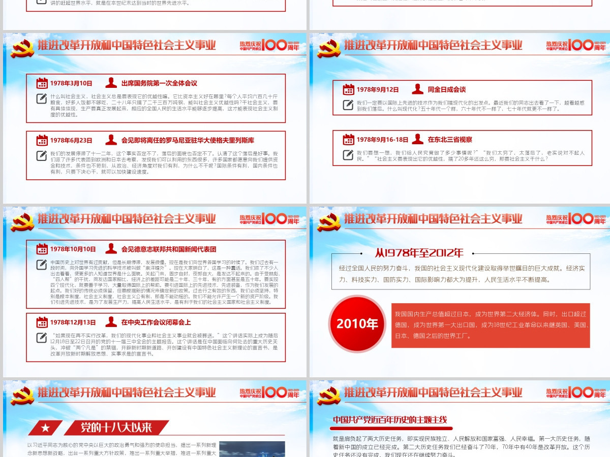 蓝色大气剪纸风从百年历史看党的初心和使命七一建党节建党100周年党课PPT--含讲稿