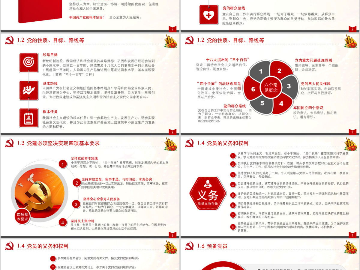 基层建党党支部党政学习培训PPT模板幻灯片 基层建党党支部党政学习培训PPT模板幻灯片
