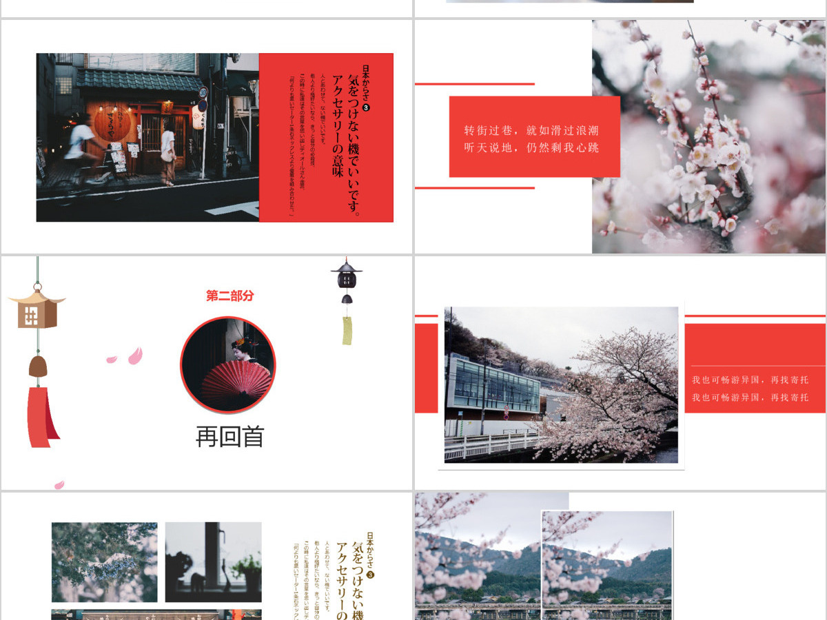 古典日本旅游产品推介PPT模板