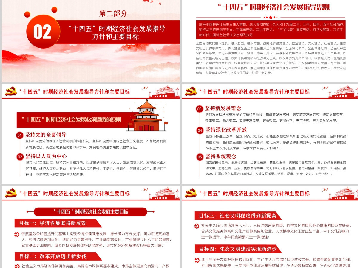 中共中央关于制定国民经济和社会发展第十四个五年规划和二〇三五年远景目标的建议PPT模板