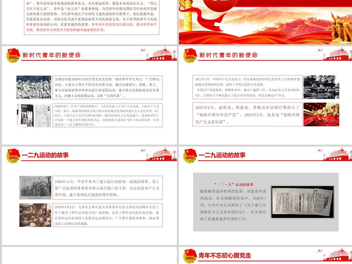 原创纪念五四运动103周年弘扬五四精神PPT-含讲稿 原创纪念五四运动103周年弘扬五四精神PPT-含讲稿