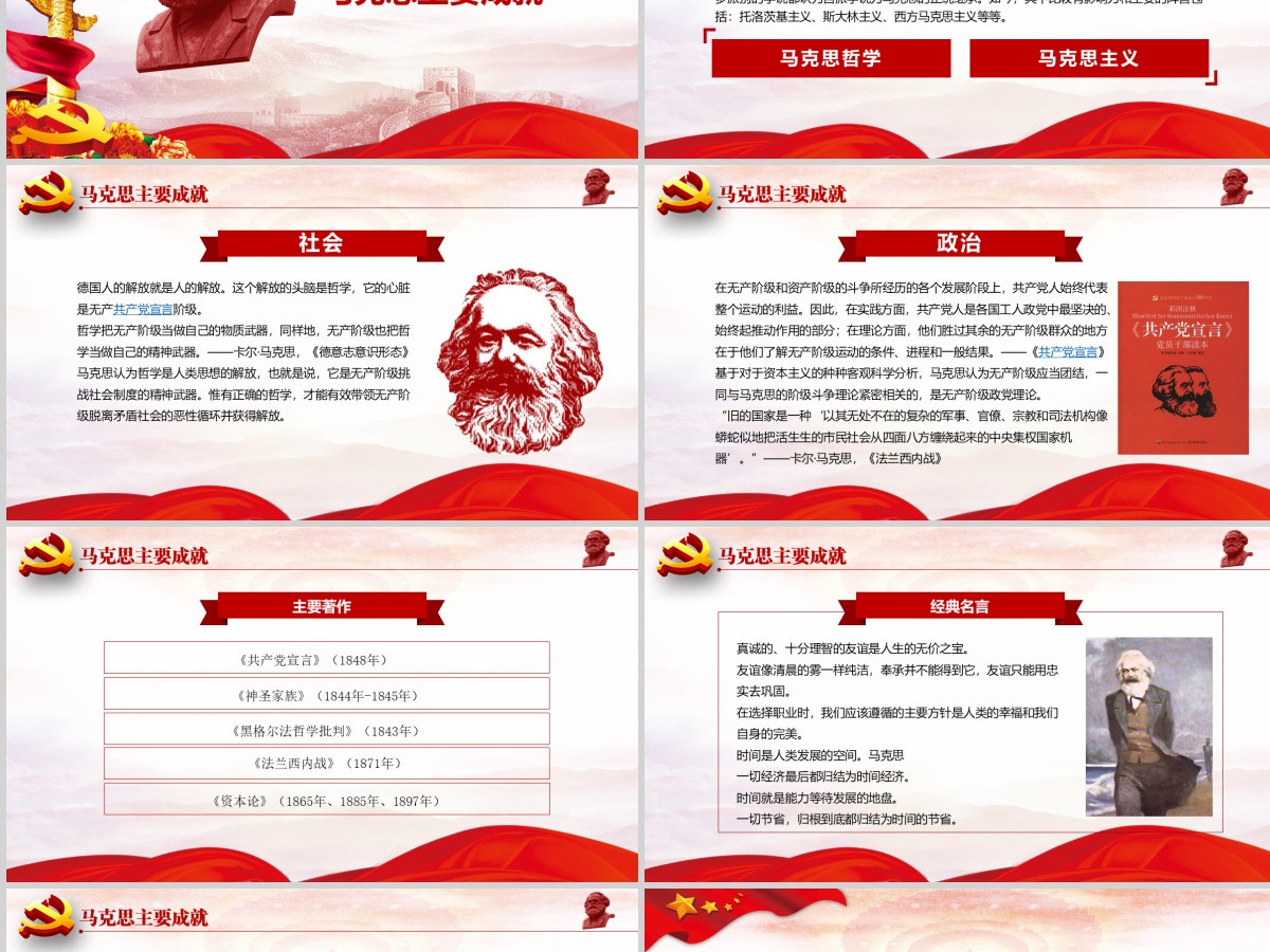 纪念马克思诞辰203周年学习汇报PPT