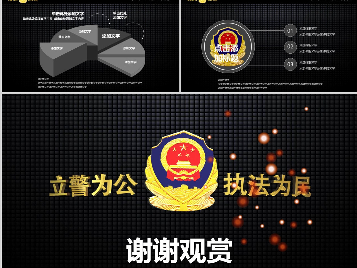 公安机关警务系统工作汇报PPT模板幻灯片