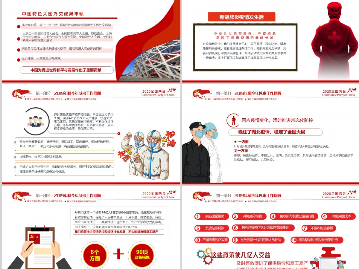 聚焦学习2020全国两会政府工作党建党政ppt模板党支部团支部 聚焦学习2020全国两会政府工作党建党政ppt模板党支部团支部