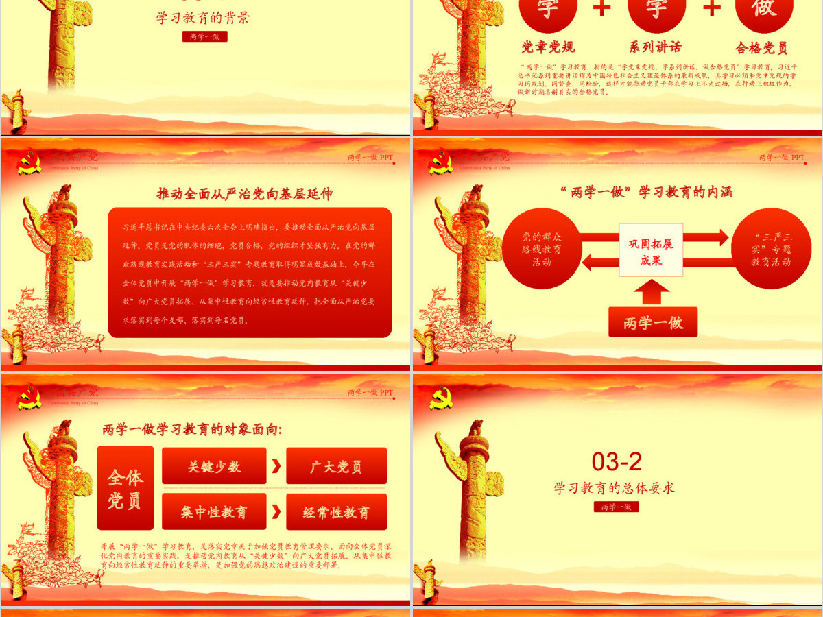 2019推进两学一做学习教育常态化制度化PPT模板 2019推进两学一做学习教育常态化制度化PPT模板