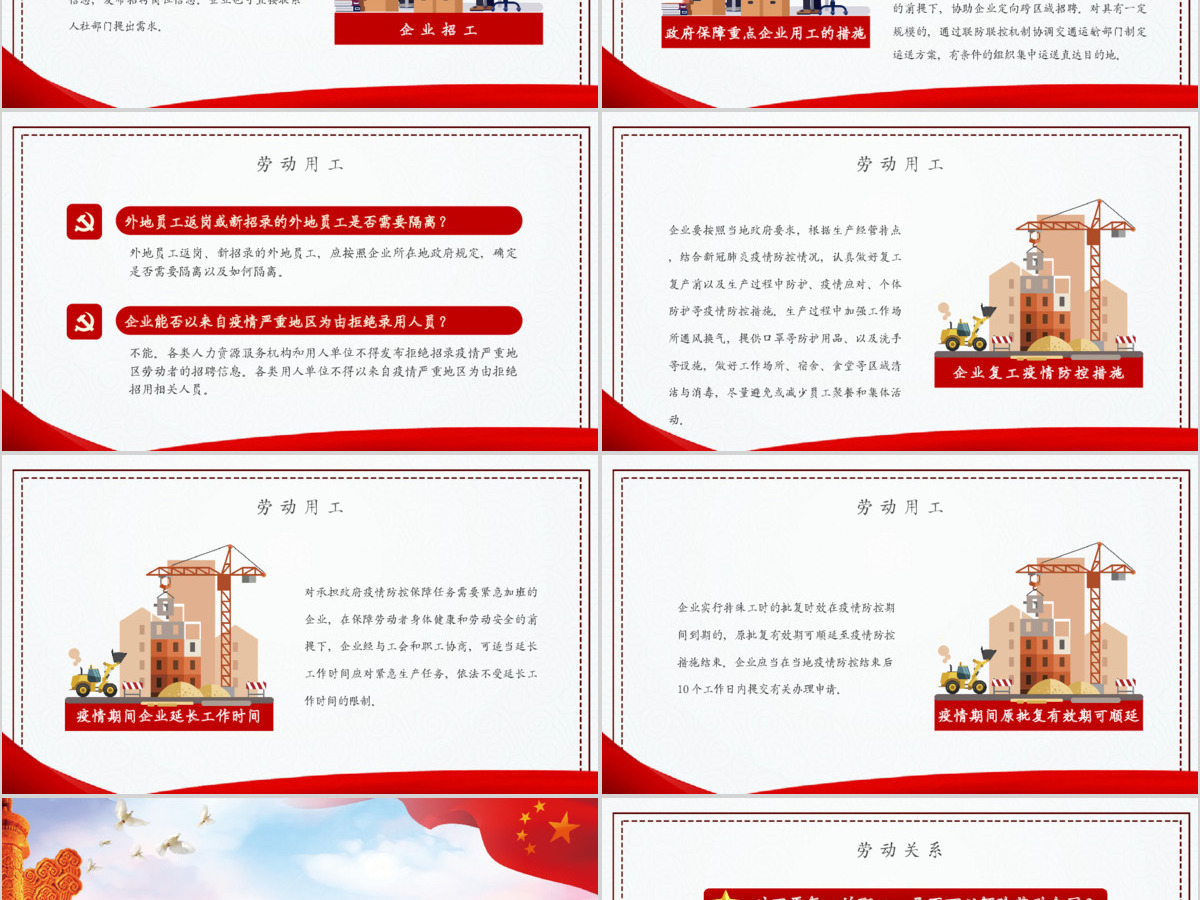 2020疫情党课新型冠状病毒肺炎疫情期间企业复工复产享受的补贴和利好政策红色商务PPT