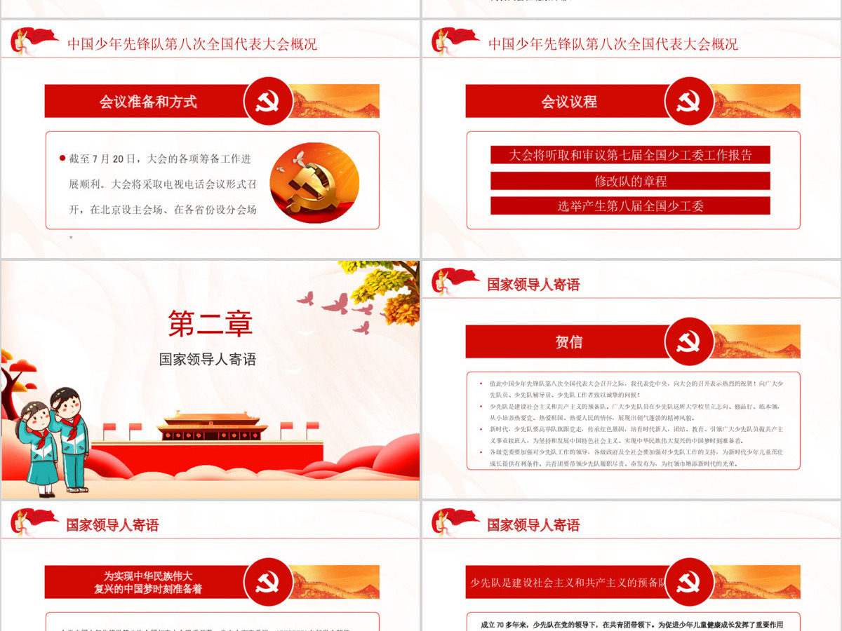 红色手绘风少年先锋队少先队第八次全国代表大会PPT 红色手绘风少年先锋队少先队第八次全国代表大会PPT