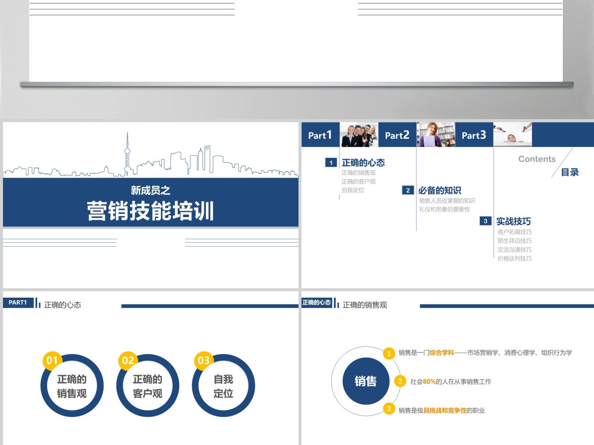 简约员工入职培训销售技能培训PPT模板 简约员工入职培训销售技能培训PPT模板