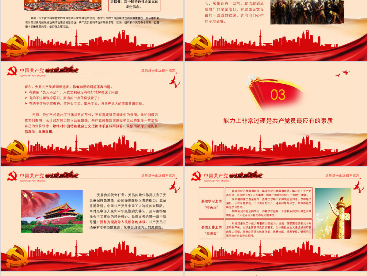 两学一做党员身份永远不能忘PPT