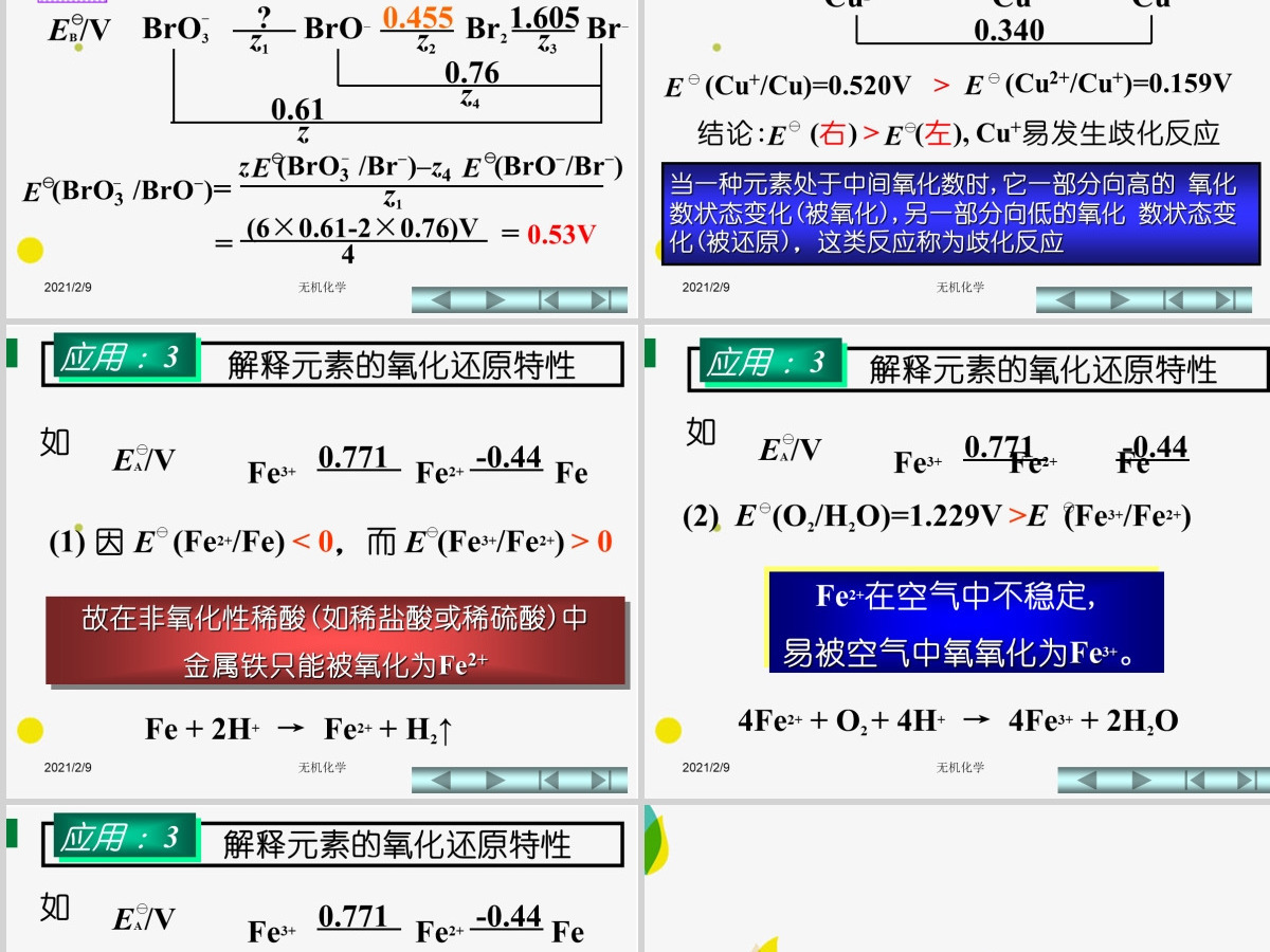 天津大学无机化学课件第四章氧化还原反应2PPT 天津大学无机化学课件第四章氧化还原反应2PPT