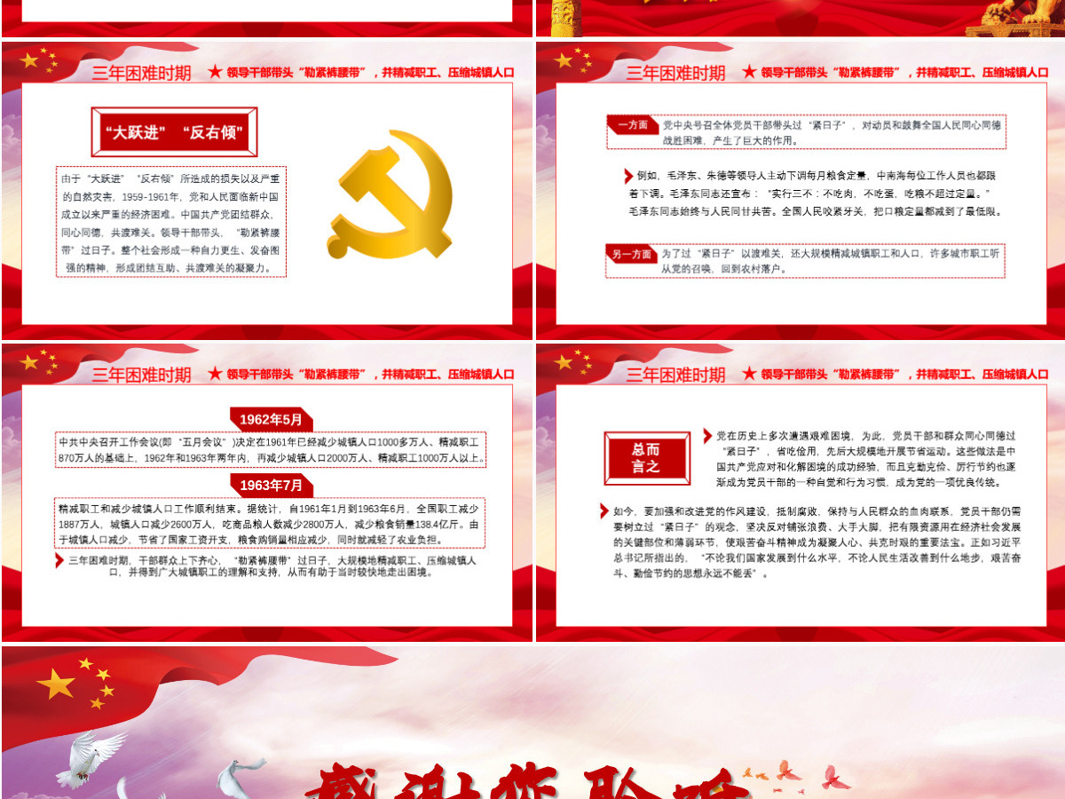 党在历史上是如何过“紧日子”的党课PPT模板-含讲稿