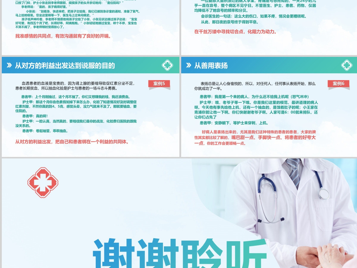 绿色简约风医患沟通技巧培训课件PPT