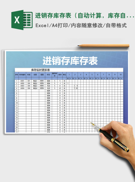 2021年进销存库存表（自动计算，库存自动更新）