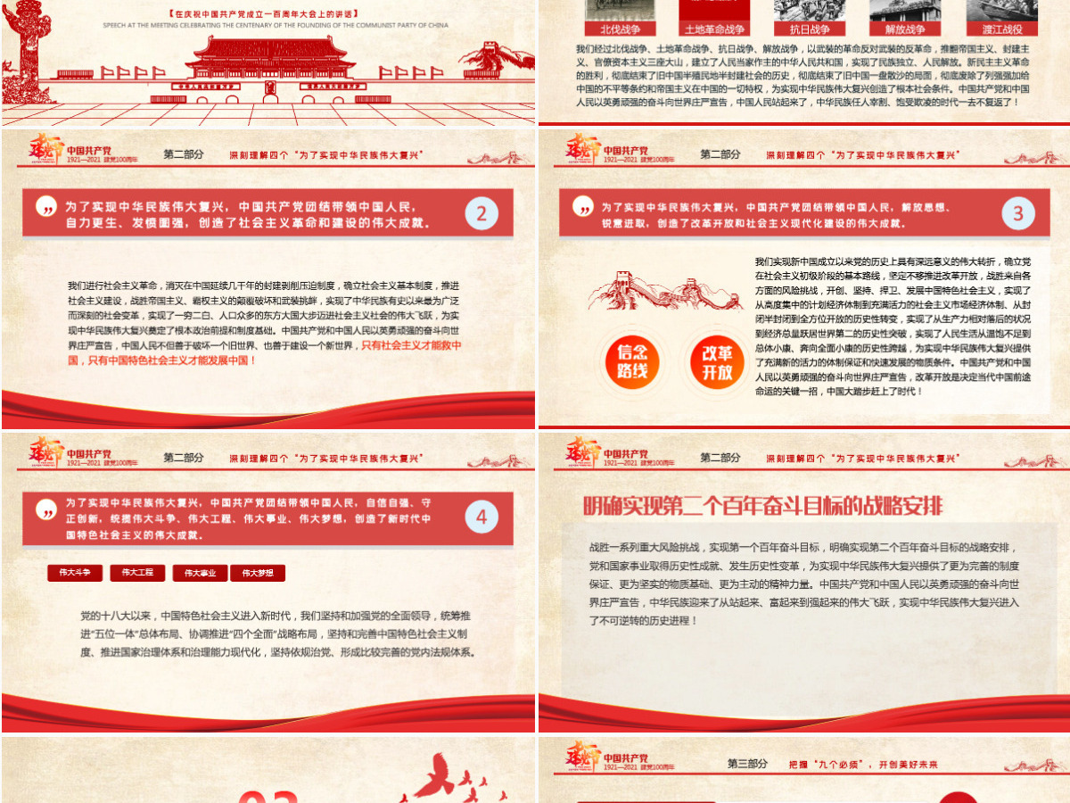 2021胸怀千秋伟业恰是百年风华PPT建党节七一大会讲话专题党课课件-含讲稿