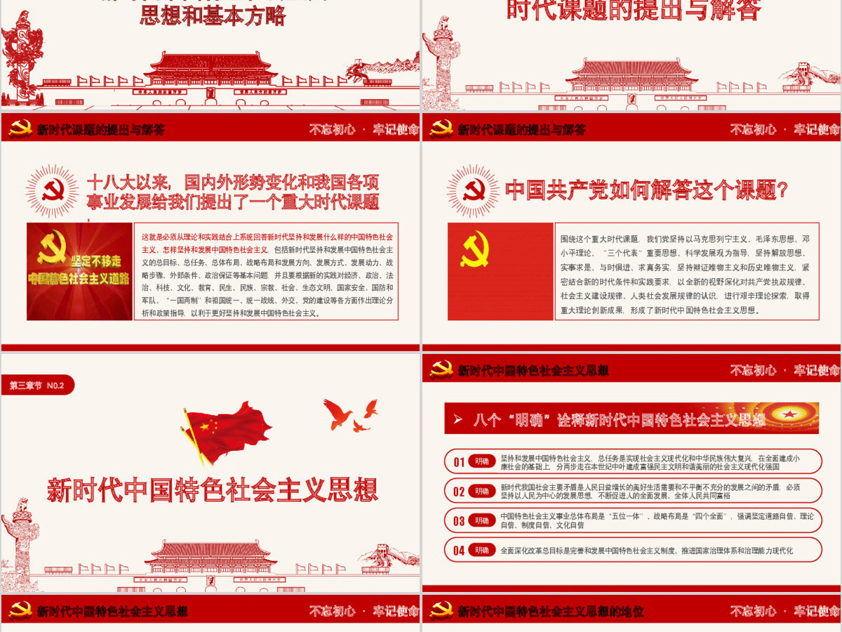 2019党政大气聚焦十九大学习PPT模板 2019党政大气聚焦十九大学习PPT模板
