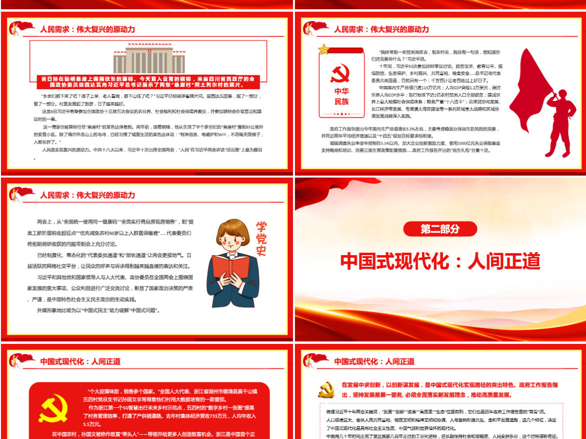 从两会看“中国梦”新征程精美简洁风2022年全国两会专题党课课件PPT-含讲稿 从两会看“中国梦”新征程精美简洁风2022年全国两会专题党课课件PPT-含讲稿