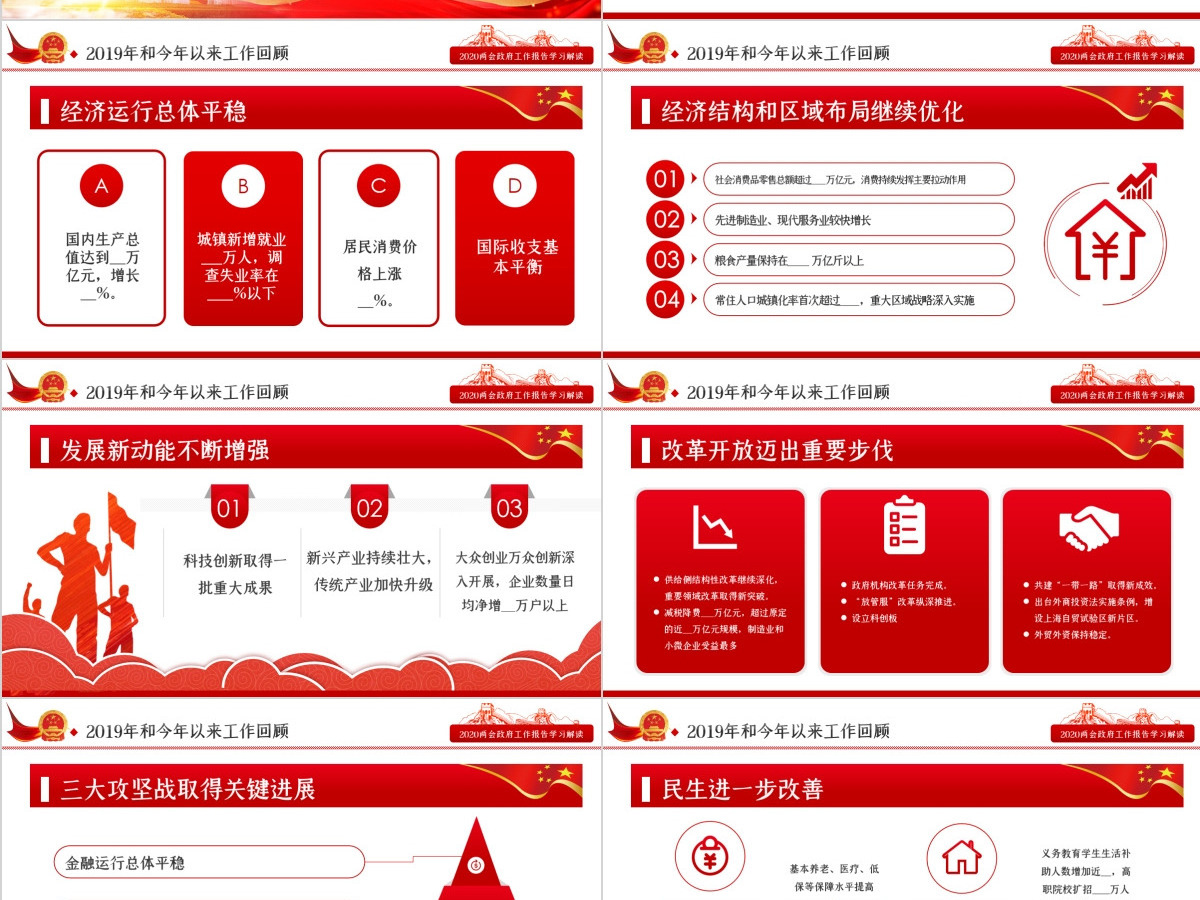 2020全国两会政府工作报告学习解读ppt--含讲稿 2020全国两会政府工作报告学习解读ppt--含讲稿