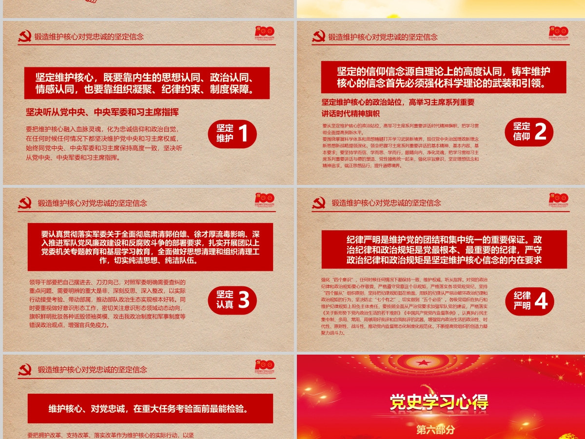 2021大气建党节100周年PPT模板--含讲稿
