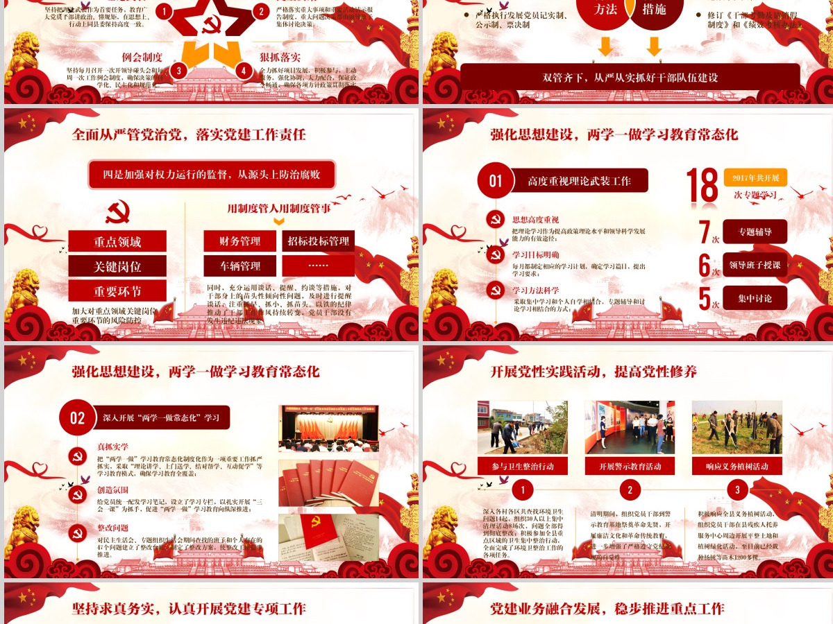 2021基层机关党支部党建工作总结ppt-含讲稿